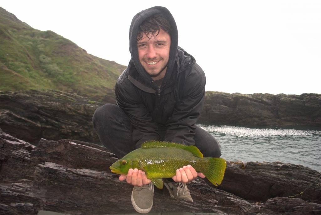 Olly Vickery with a stunning bright green 'Rock Pig'